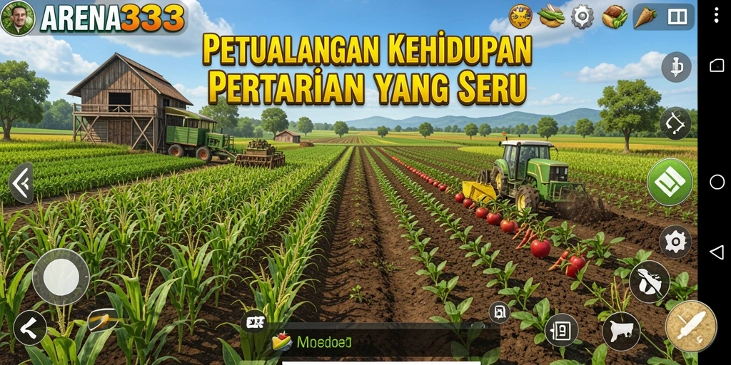 Tampilan menarik dari gameplay pertanian di ARENA333.