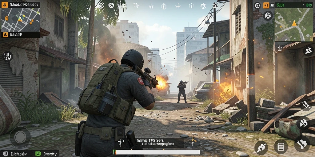 Screenshot menunjukkan aksi seru dari gameplay TPS DANAVIP.