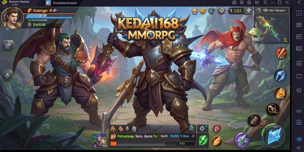 Screenshot KEDAI168 menunjukkan gameplay seru dalam dunia MMORPG.