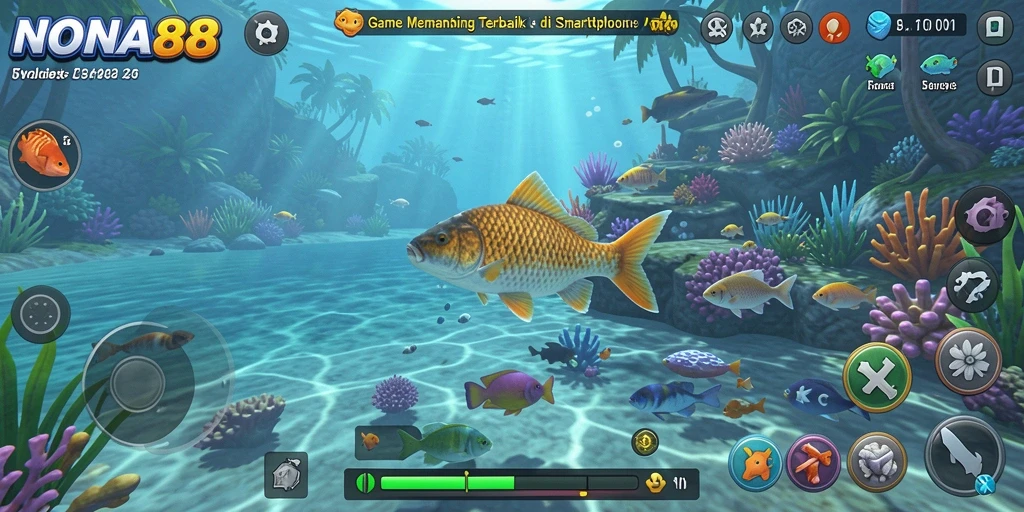 Gameplay NONA88 yang menarik dengan berbagai lokasi memancing.