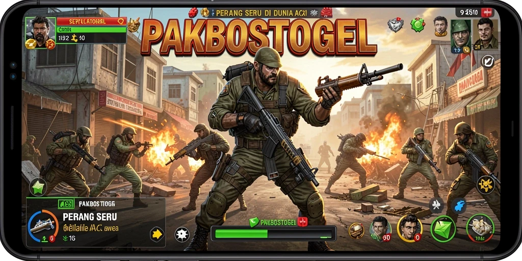 Screenshot PAKBOSTOGEL menampilkan pertarungan aksi seru di dalam game.