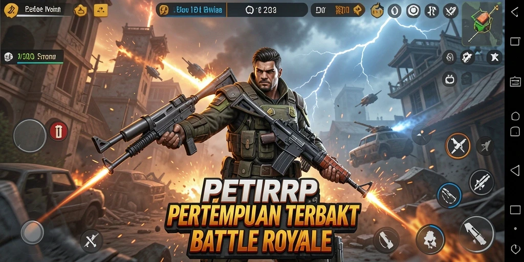 Gameplay menegangkan saat bertarung di arena <strong>PETIRRP</strong> Battle Royale.