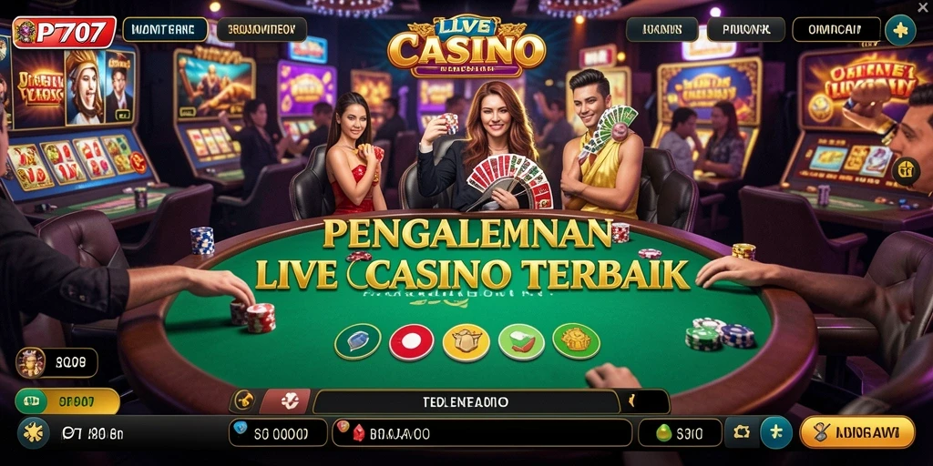Tampilan gameplay langsung dari aplikasi PT707 Live Casino.