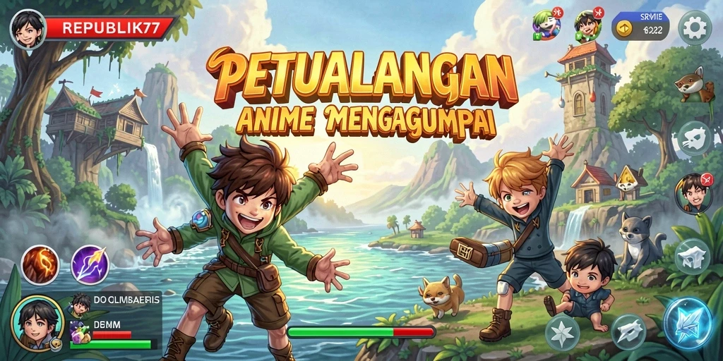 Tampilan gameplay menarik dalam REPUBLIK77, menyajikan petualangan anime yang seru.