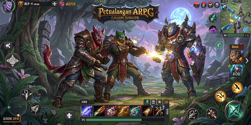 Tangkapan layar menunjukkan aksi intens dalam gameplay ARPG.