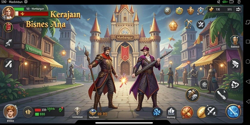 Screenshot S80 menampilkan gameplay membangun bisnis Tycoon yang menarik.