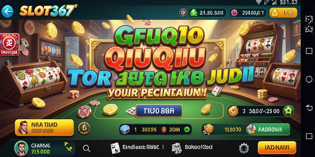Screenshot utama menampilkan aksi seru dalam permainan QiuQiu.