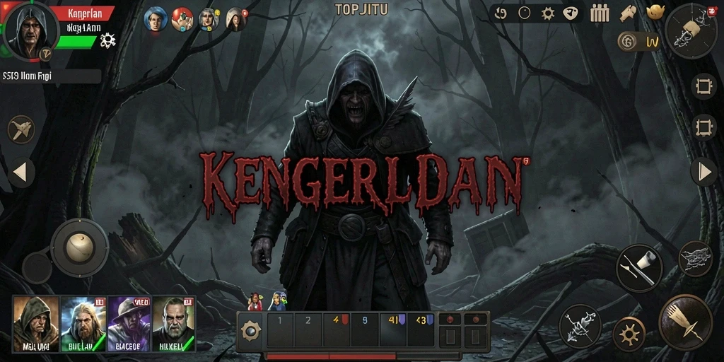Tampilan gameplay menegangkan dari TOPJITU saat melewati kegelapan.