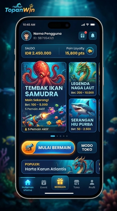 Screenshot antarmuka pengguna aplikasi topanwin yang intuitif.